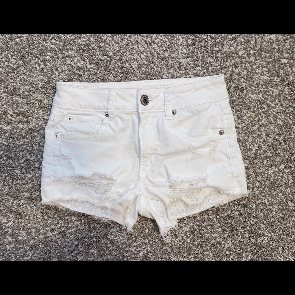 American Eagle white jean shorts